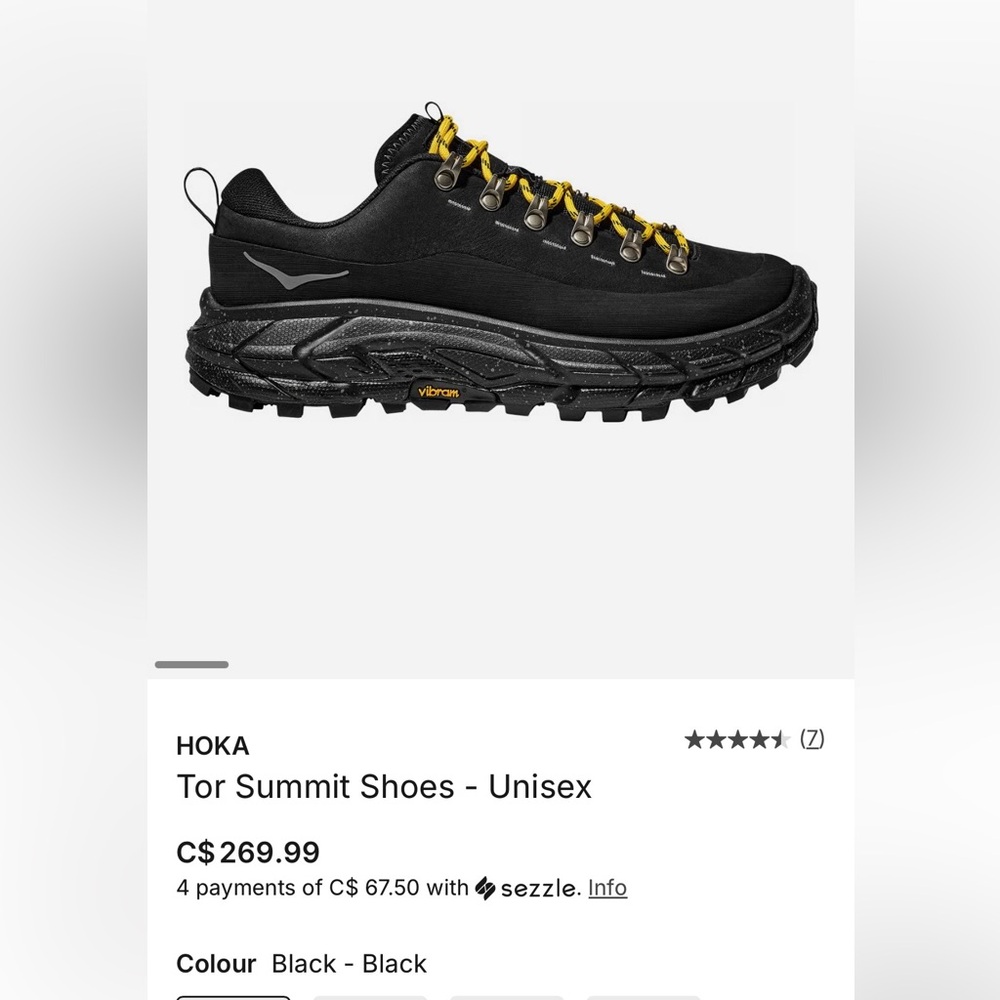 Hoka Tor Summit Black Hiking Trail Shoes Lightweight Size 9,5US Men’s - Picture 7 of 7